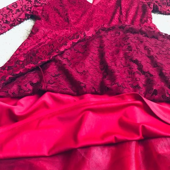 Red Lace All Occasion Dress - Picture 7 of 8